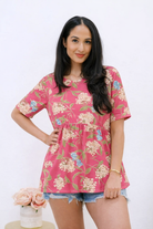 Haptics Rosy Daydream Peplum Top