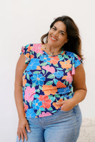 Haptics Bloom Babe Ruffle Sleeve Top