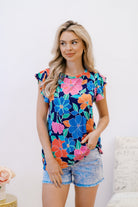 Haptics Bloom Babe Ruffle Sleeve Top