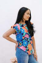 Haptics Bloom Babe Ruffle Sleeve Top