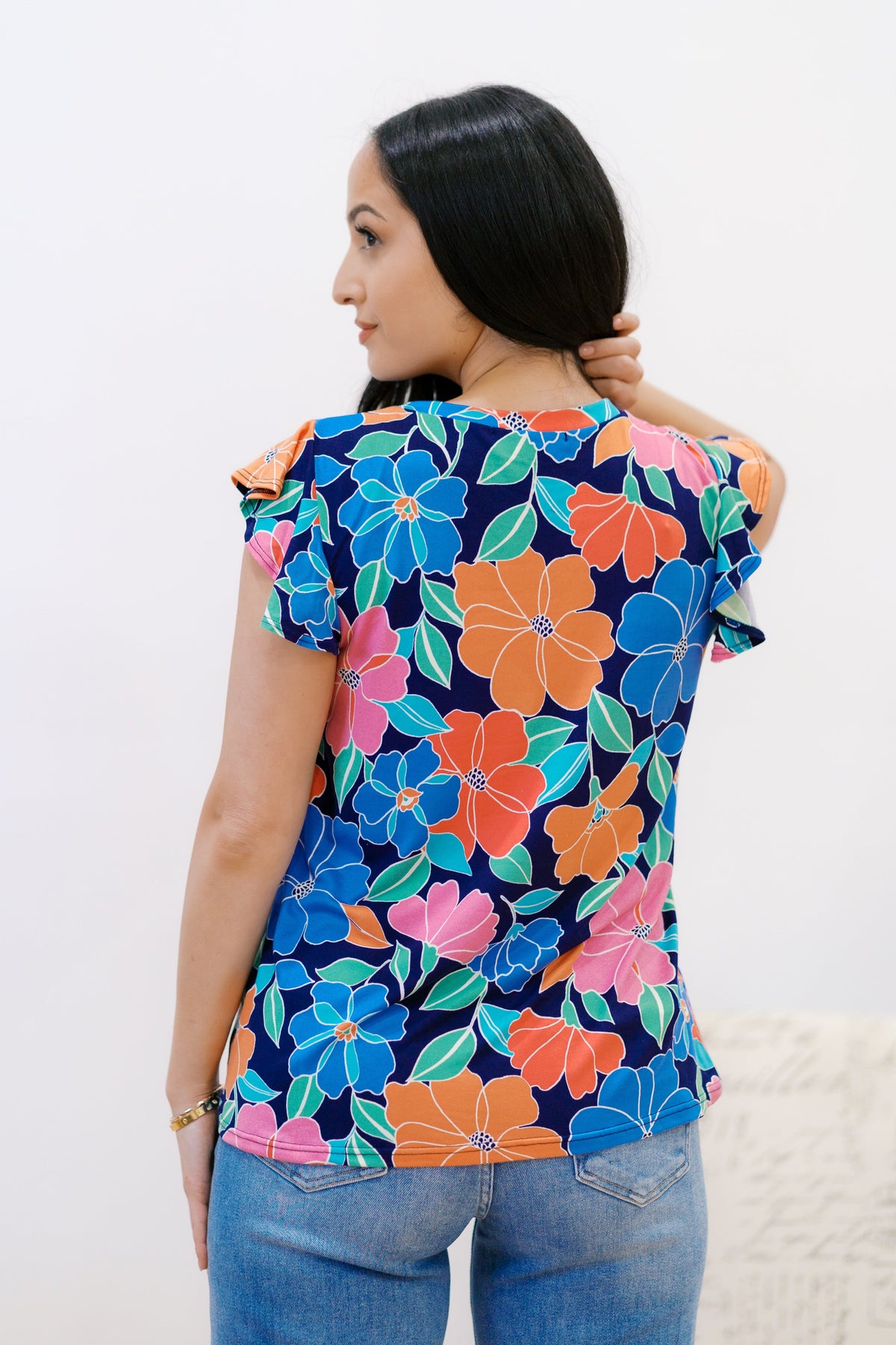 Haptics Bloom Babe Ruffle Sleeve Top