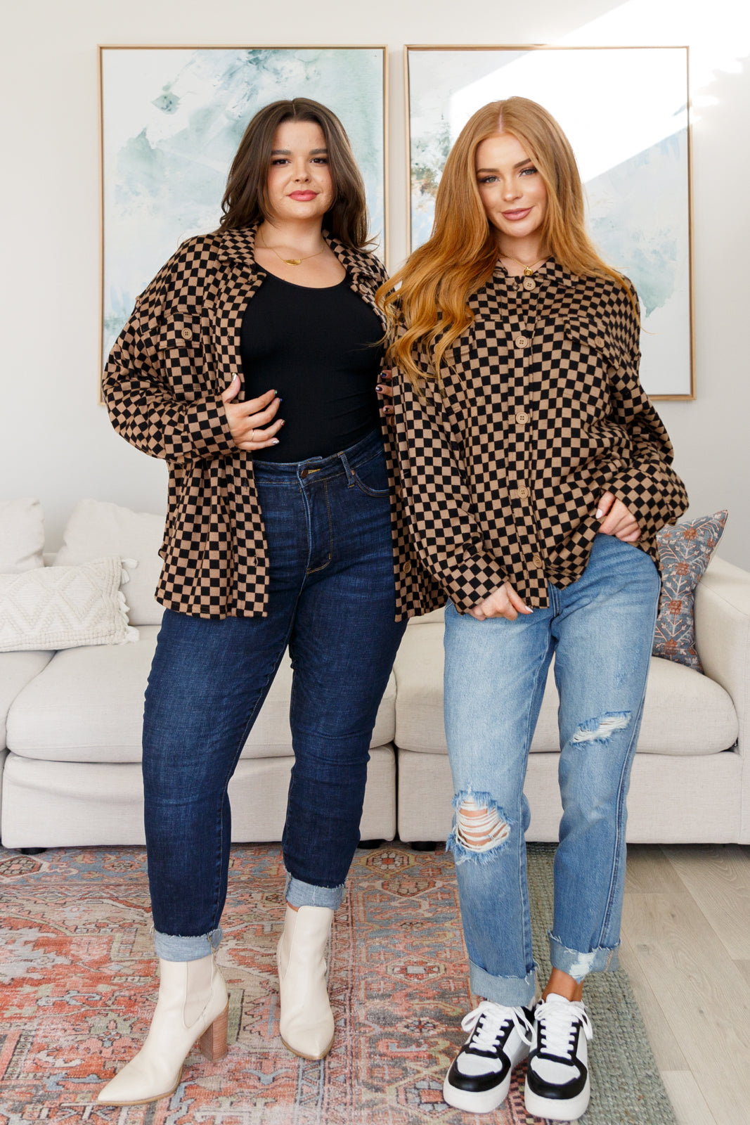Very J Safe Secrets Checkered Shacket Jackets