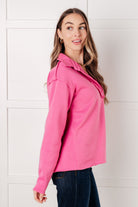 White Birch Same Ol' Situation Collared Pullover in Hot Pink Sweaters