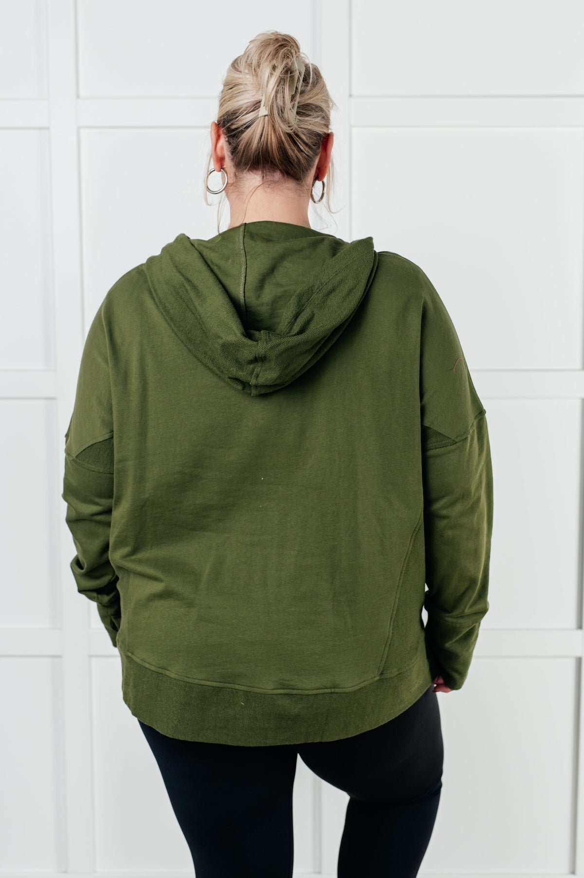 Haptics Simple Snug Snap Hooded Pullover Tops