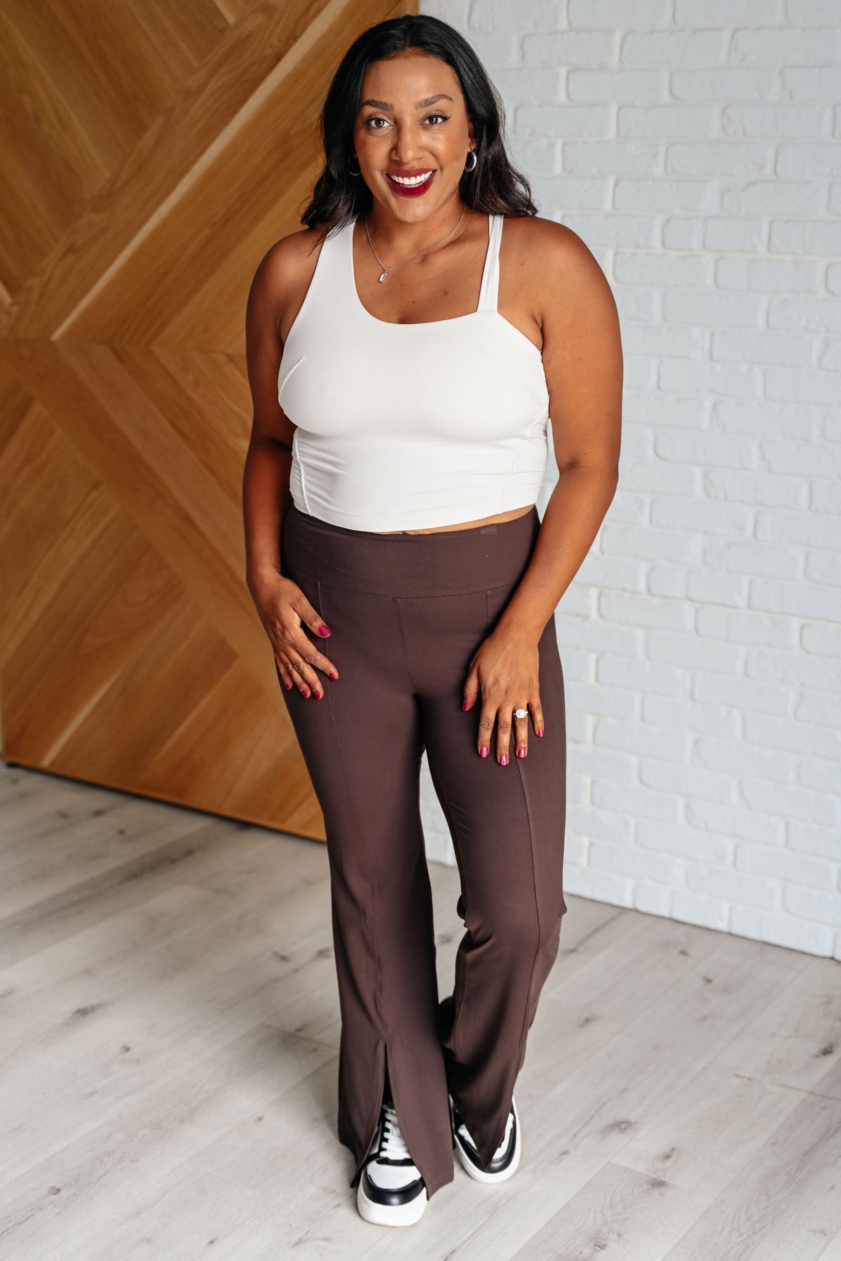 Rae Mode Stamina Stride Flare Leggings in Espresso Pants