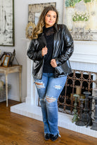 Jodifl Streets of Dublin Faux Leather Blazer Womens