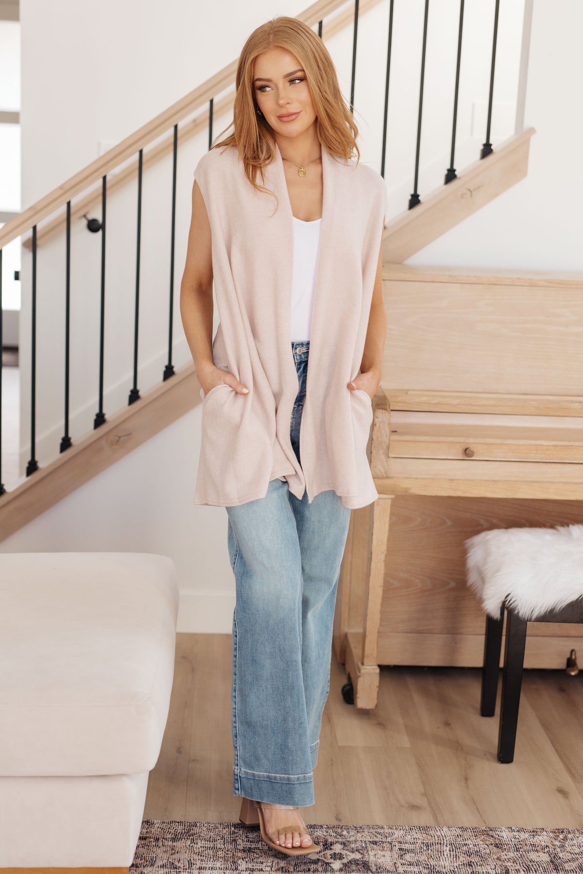 White Birch Surely a Win Sleeveless Cardigan Layers