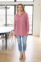 Sew In Love Sweet Crush Collar Pullover in Mauve Womens