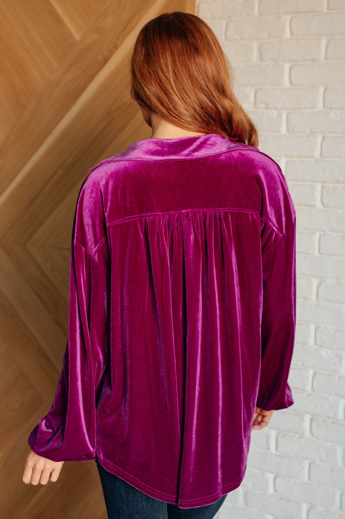 Jodifl The Best Policy Velvet Balloon Sleeve Top Shirts & Tops