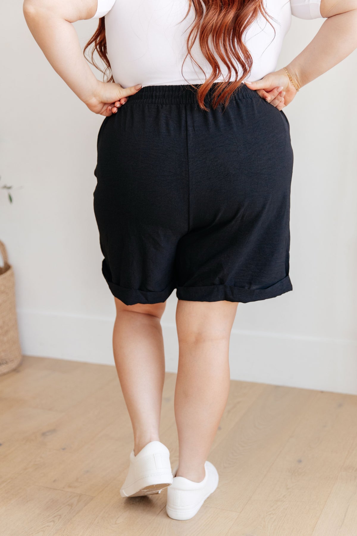 White Birch The Way I Use My Walk Black Drawstring Shorts Bottoms