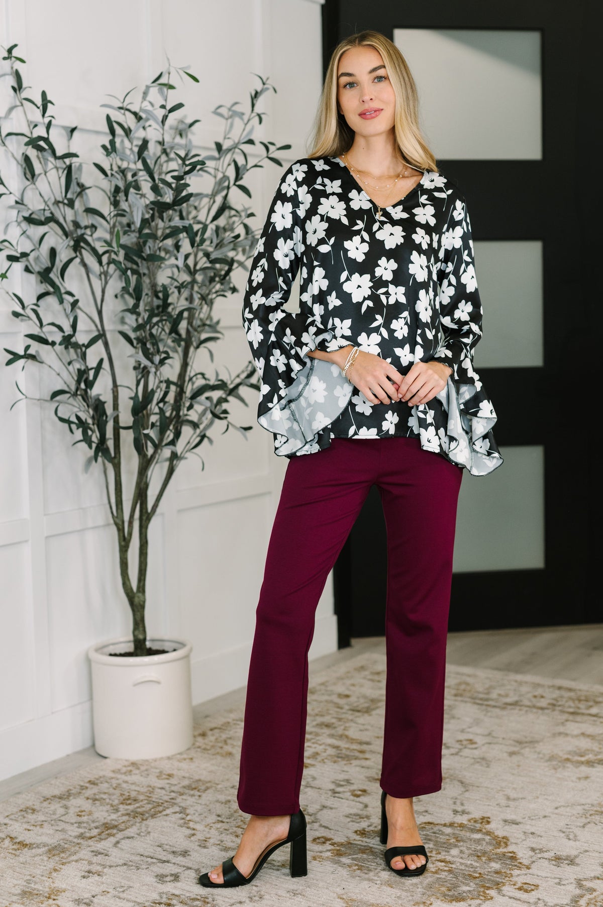 Haptics Time and Time Again Floral Blouse Tops