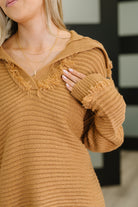 Jodifl Travel Far & Wide Ribbed Knit Sweater in Taupe Womens