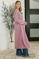 Dear Scarlett Travel Hideaway Open Front Cardigan in Cashmere Rose Womens
