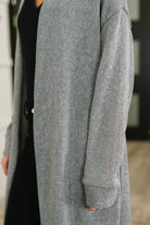 Dear Scarlett Travel Hideaway Open Front Cardigan in Soft Grey Womens
