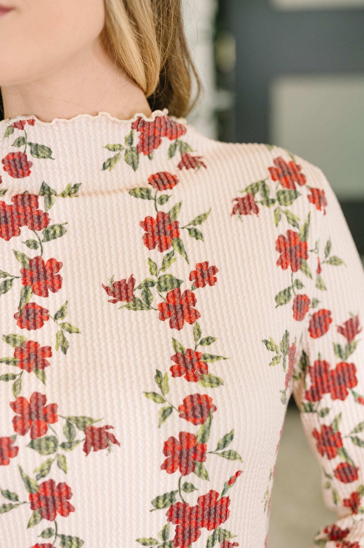 Haptics Under My Impression High Neck Floral Top Tops
