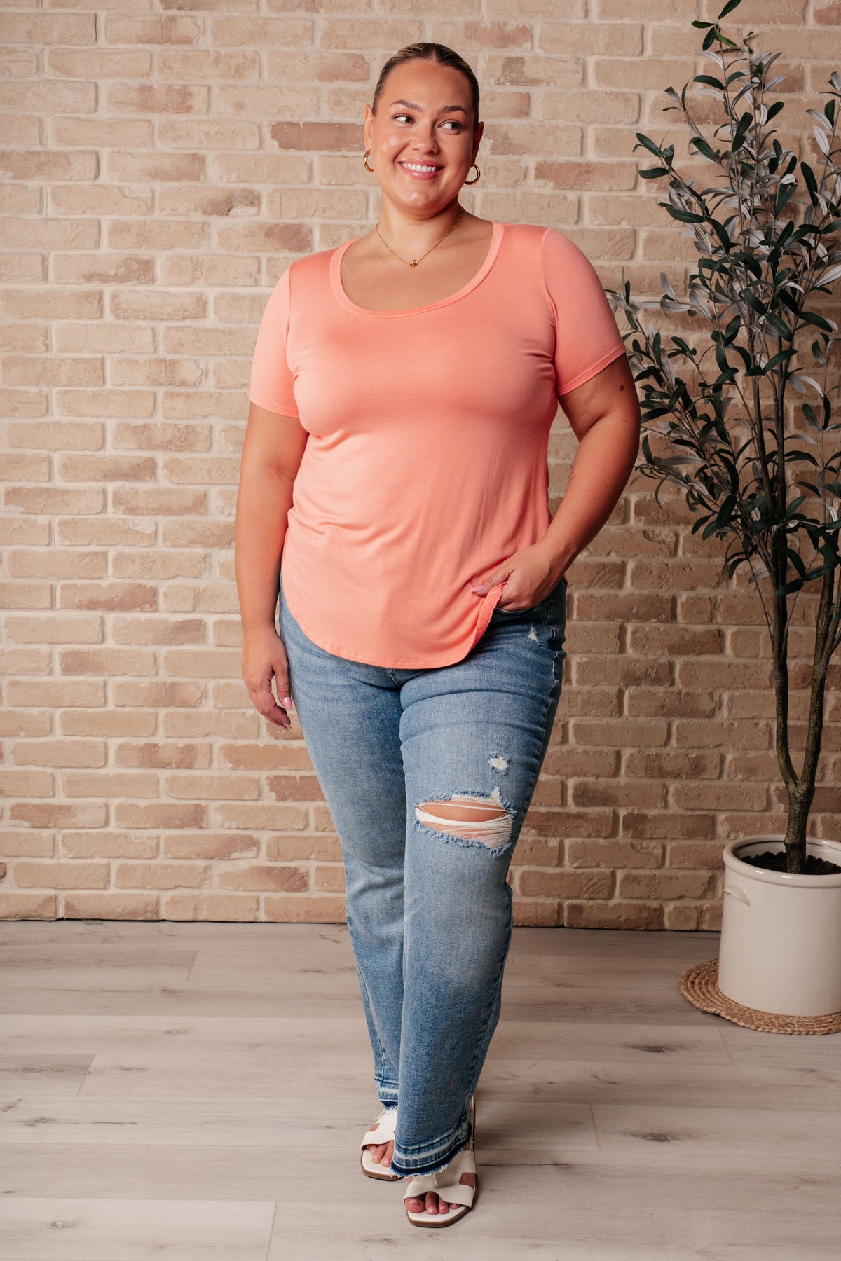 A. Gain We Go Together Top In Cantaloupe Tops
