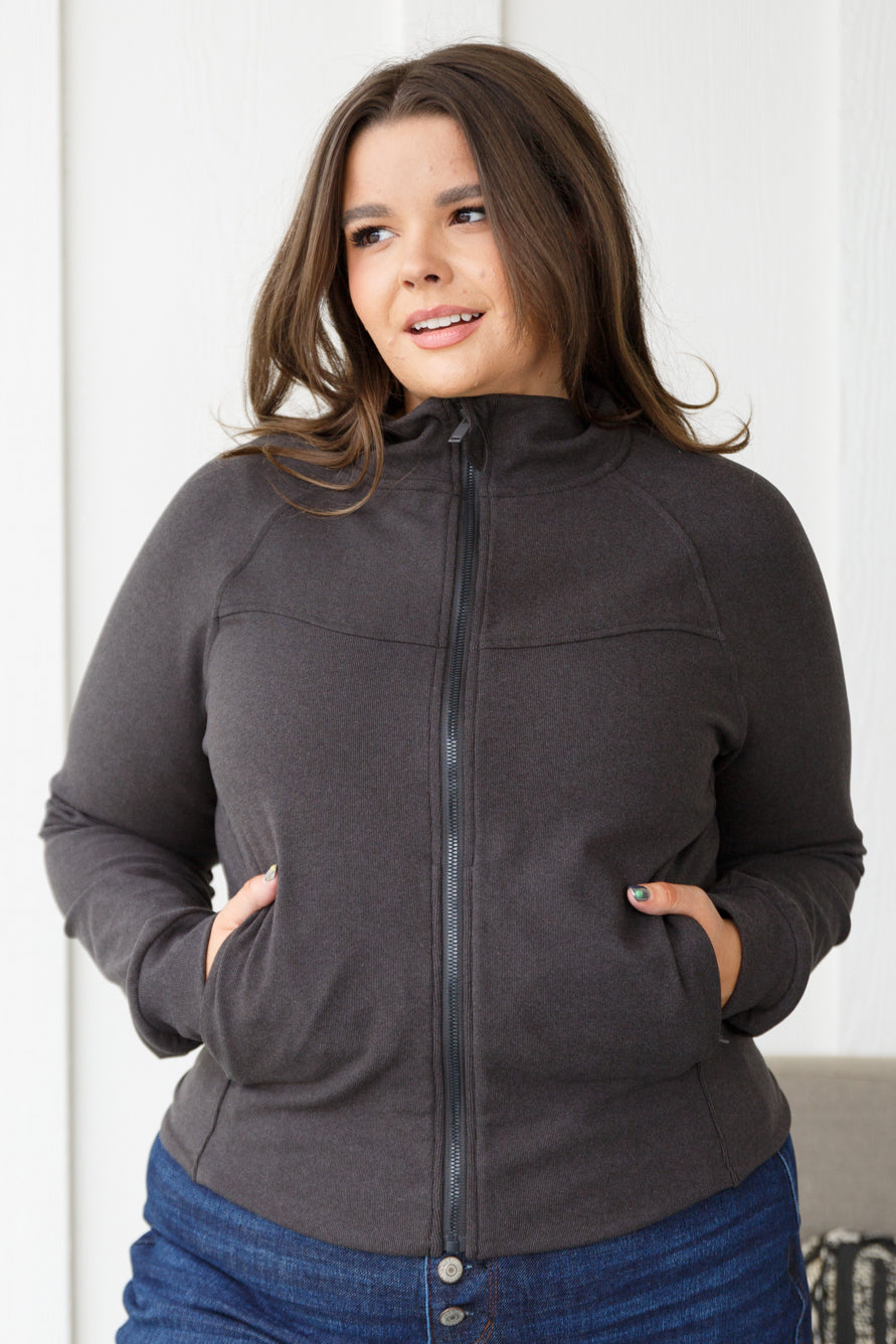 Rae Mode Where Are You Zip Up Jacket in Black Layers