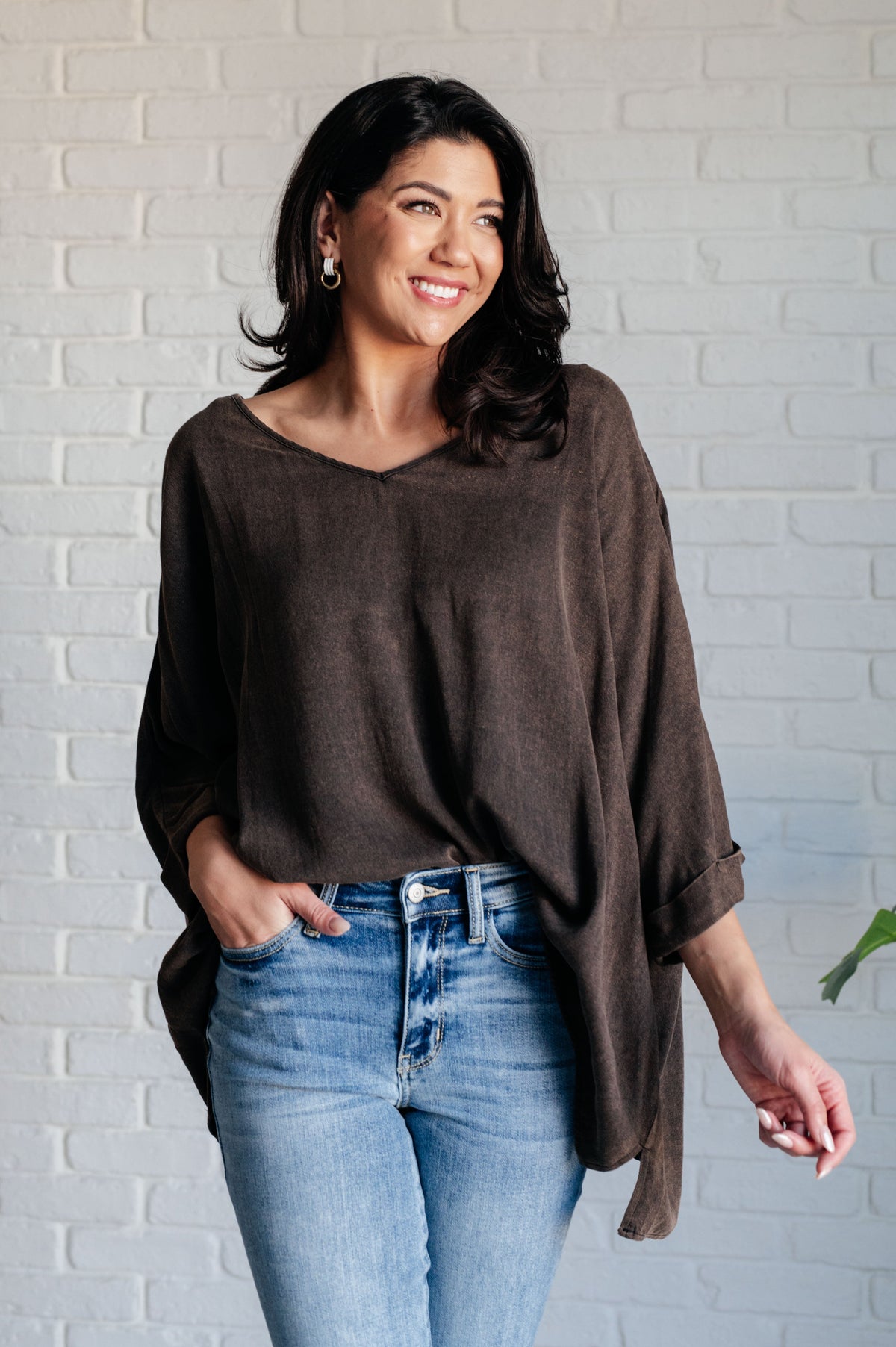 Andree By Unit Wishy Washy Mineral Washed Oversized Top Shirts & Tops