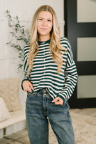 Zenana Won't Be Long Collared Sweater Button Down in Hunter Green Womens