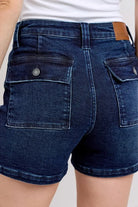 Judy Blue Medium Washed High Waist Back Flap Pocket Denim Shorts