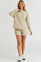 Double Take Quilted Textured Long Sleeve Top and Drawstring Shorts Set in Five Colors Sets
