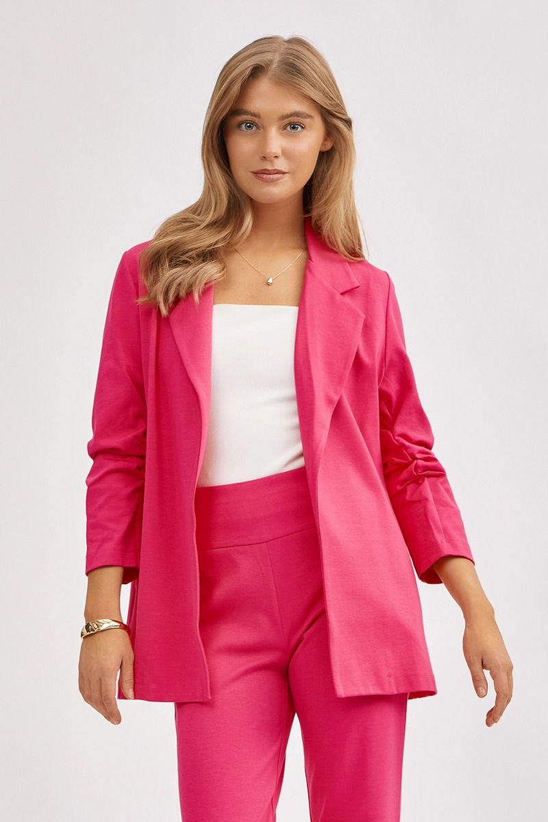 Dear Scarlett Magic 3/4 Blazer Pink Sapphire Womens
