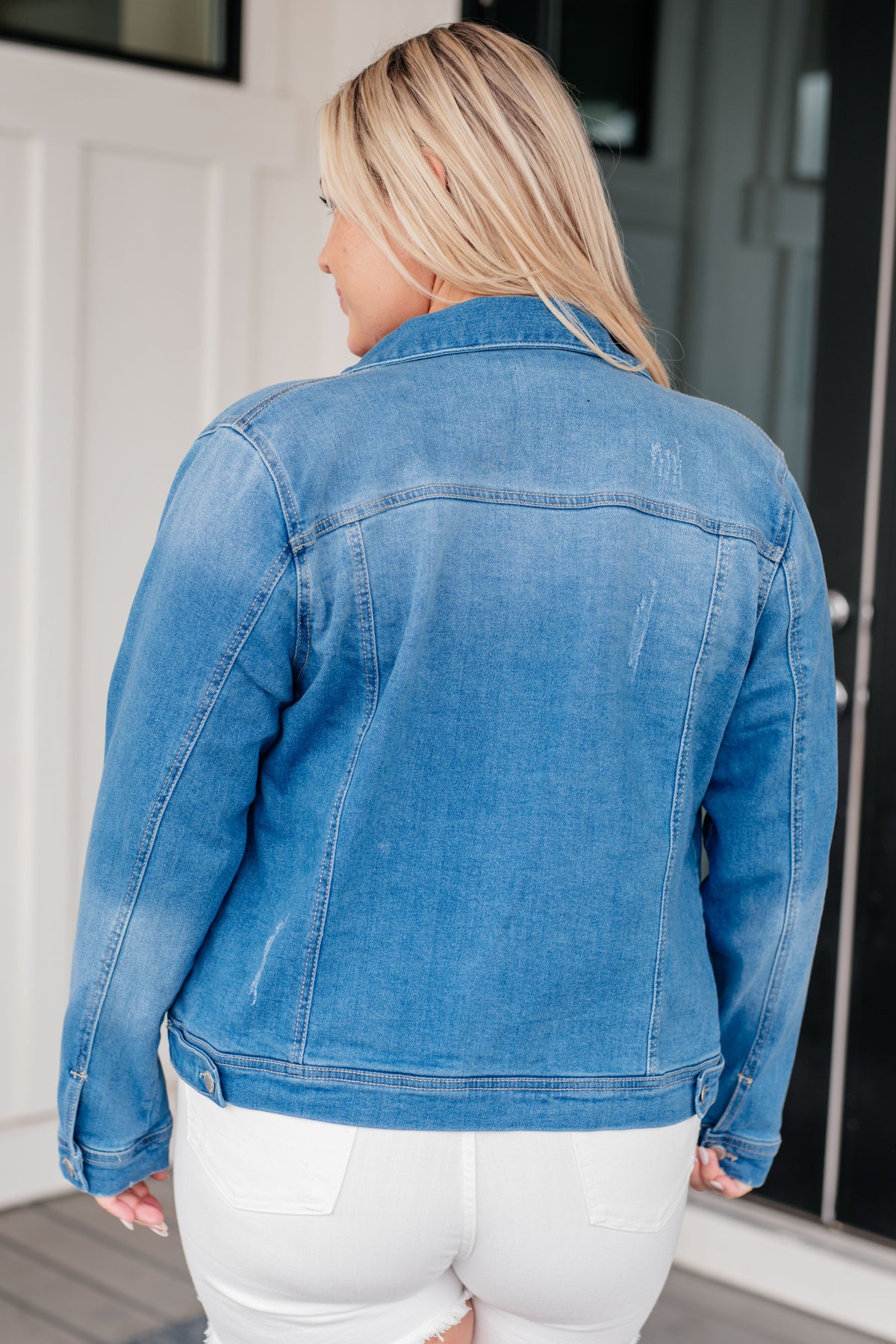 Risen Every Occasion Denim Button Up Jacket Denim