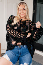 White Birch Ask Anyway Fishnet Sweater Shirts & Tops