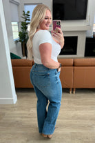 Judy Blue Bree High Rise Tummy Control Distressed Straight Jeans Apparel & Accessories