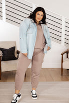 Wasabi + Mint Lounge A Lot Cut Off Sweatshirt in Mocha Shirts & Tops
